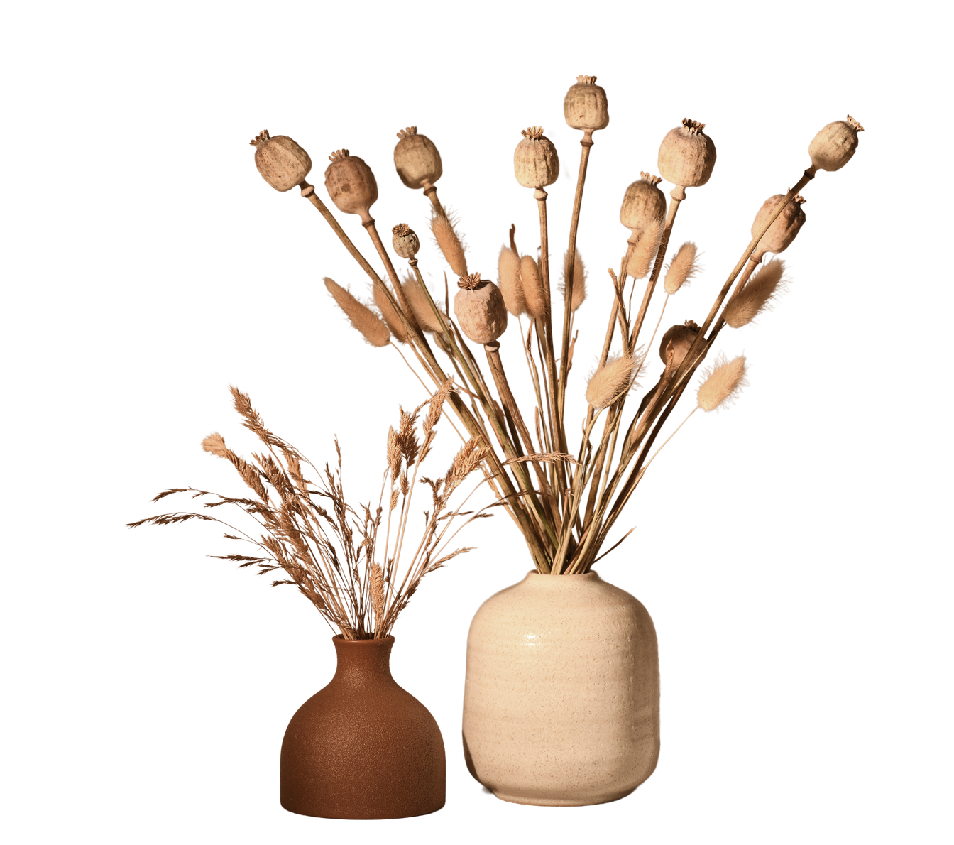 Vases with Dried Plants